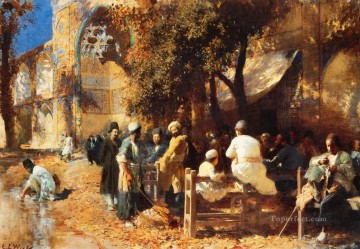 Árabe Painting - Un café persa árabe Edwin Lord Weeks